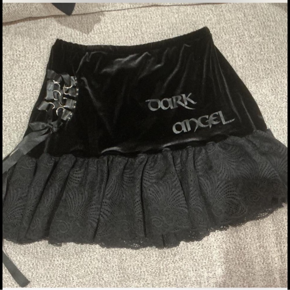 Strange Ways Black Velvet Mini Skirt